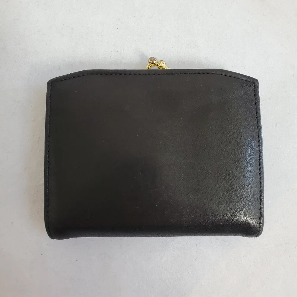 Vintage Buxton Black Brown Leather Wallet